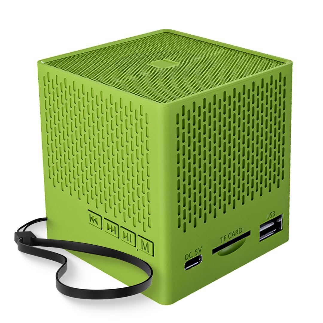 Kube 5W Portable BT 5.3V Speaker With In-Built Mic- Green
